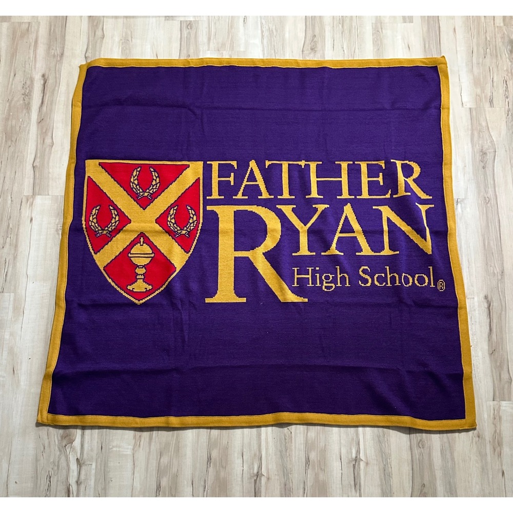 Logo Knits Father Ryan High School Throw Blanket 63x60"